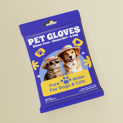 No-Rinse Odor-Neutralizing Pet Cleaning Gloves