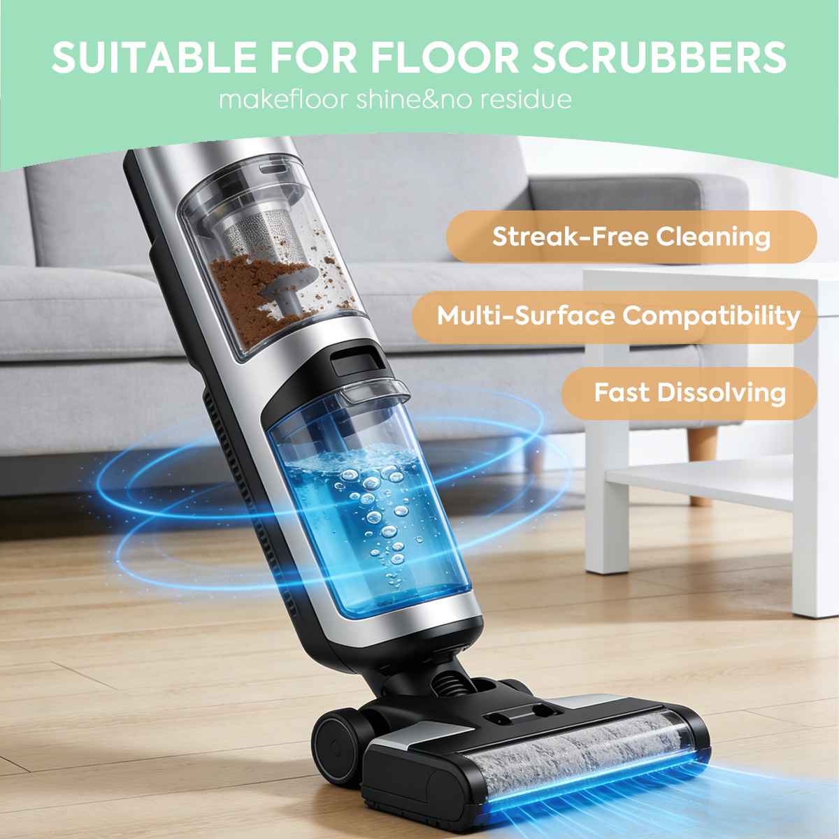 Floor Cleaning Expert | Efficient Floor Cleaning Tablets: Multi-Surface Solution (Lemon Scent)