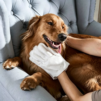 No-Rinse Odor-Neutralizing Pet Cleaning Gloves