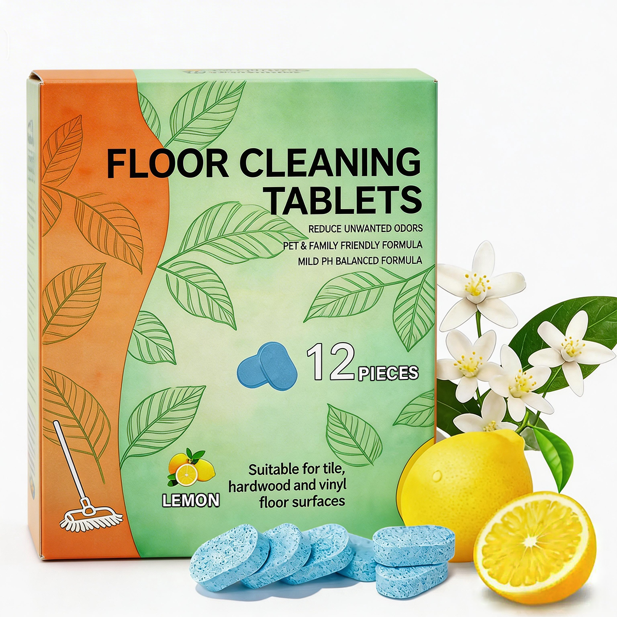 Floor Cleaning Expert | Efficient Floor Cleaning Tablets: Multi-Surface Solution (Lemon Scent)