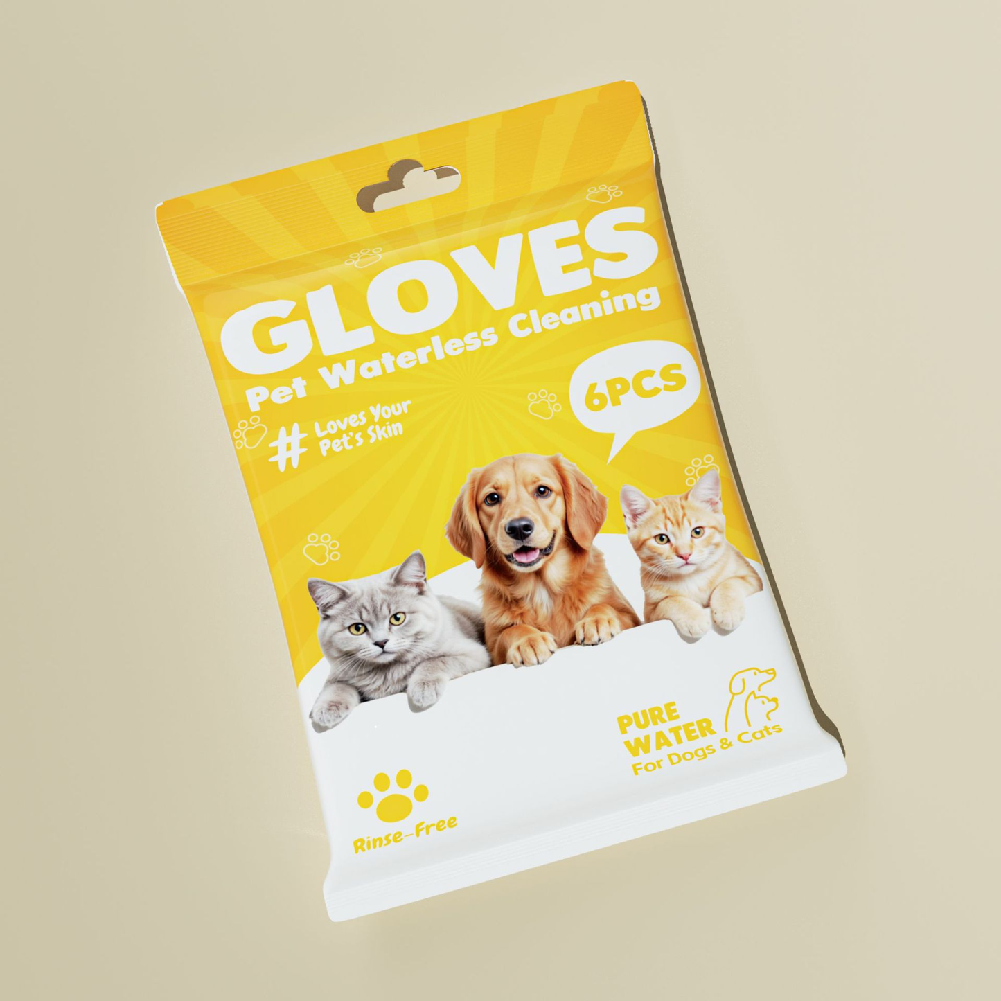 No-Rinse Odor-Neutralizing Pet Cleaning Gloves