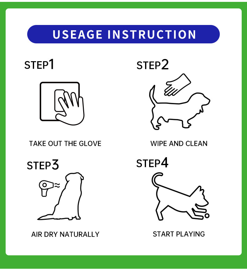 No-Rinse Odor-Neutralizing Pet Cleaning Gloves