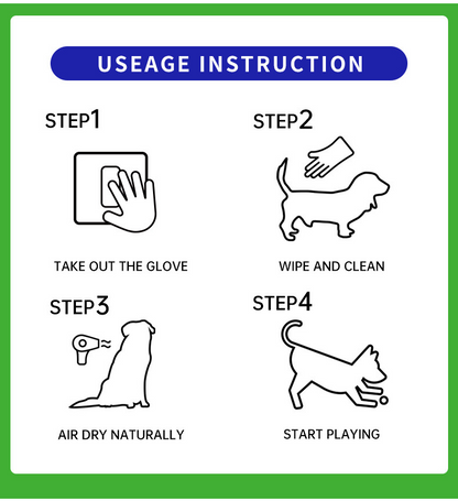 No-Rinse Odor-Neutralizing Pet Cleaning Gloves
